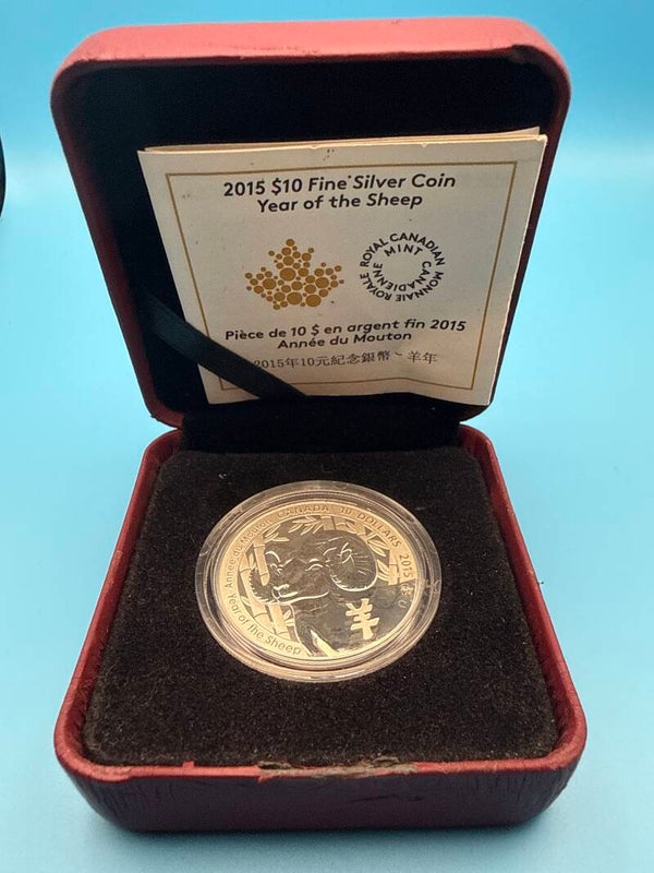 Canada 2015 — $10 Year of the Sheep, Fine Silver, Box + COA