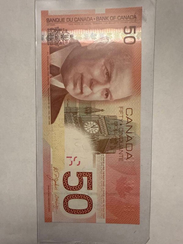 Canada 2004 $50 Banknote — Canadian Journey Series, Jenkins-Carney, UNC