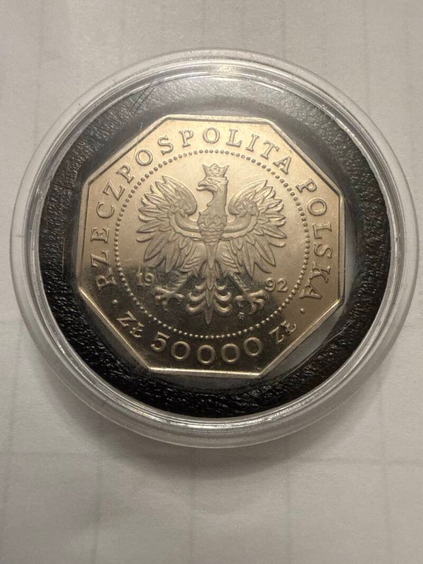 1992 Poland 50,000 Zlotych — 200th Anniversary of the Order of Virtuti Militari