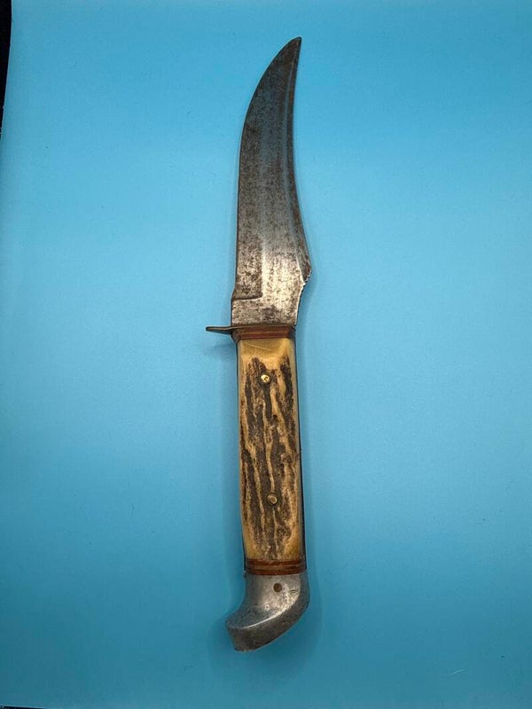 Vintage Solingen — Original Buffalo Skinner Hunting Knife, Stag Handle, Germany