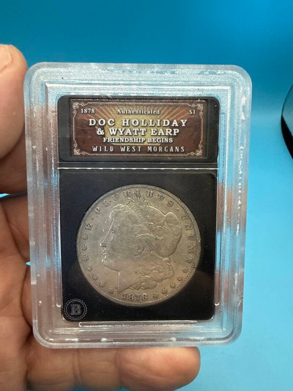 USA Morgan Dollar 1878 — First Year of Issue, Wild West Morgans Holder