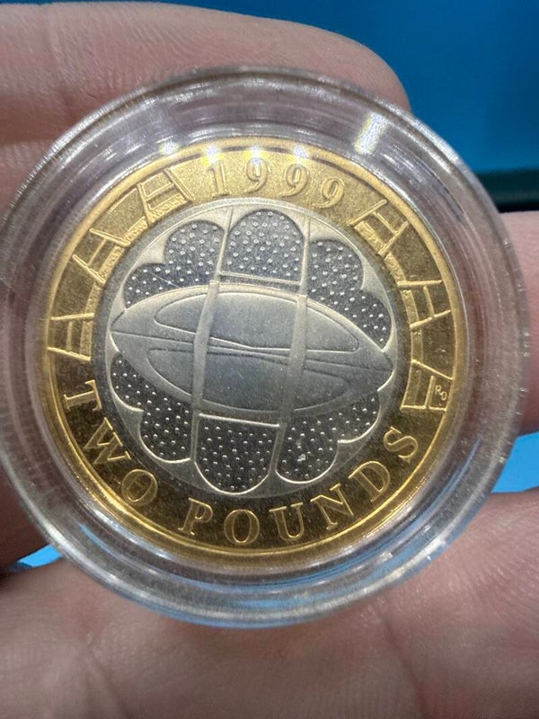 UK 1999 £2 Silver Proof — Rugby World Cup