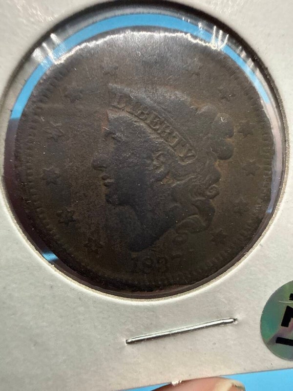 USA Large Cent 1837 — Coronet Head (Copper