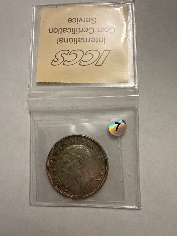 Canada 1951 Silver Dollar — Voyageur, ICCS AU55