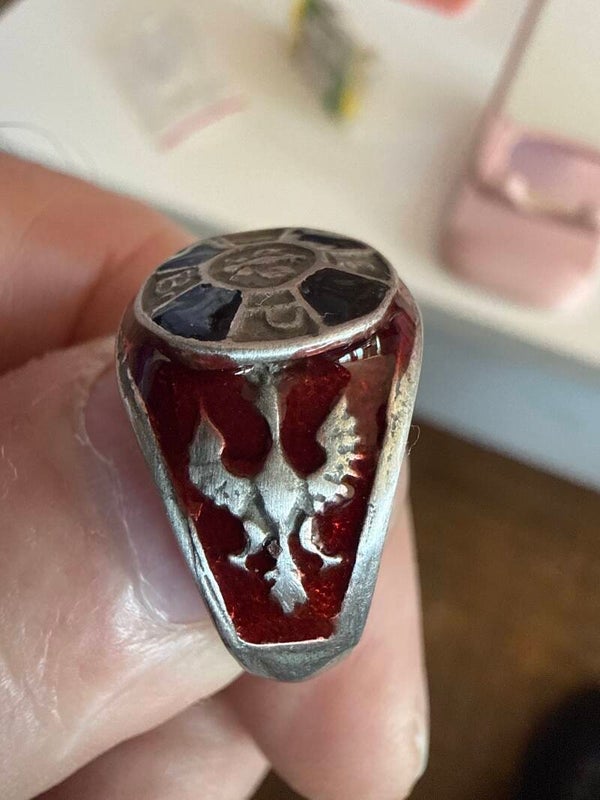 Poland WWII — Polish Army 1st Brigade Signet Ring, Silver (JP 1 BR