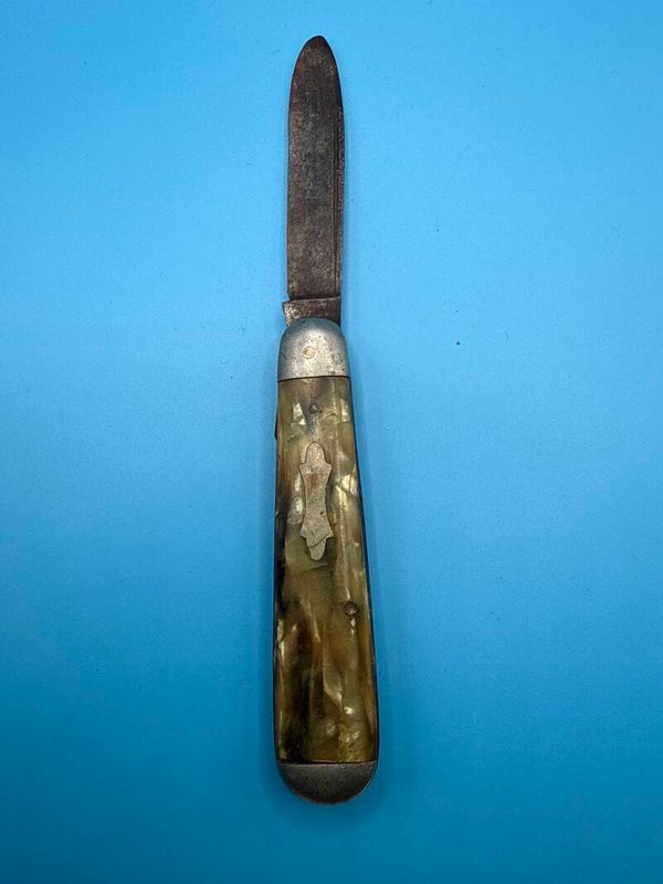 Vintage Jack Knife — Golden Pearl Celluloid, One Blade Broken