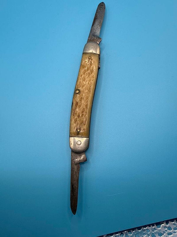 Vintage Two-Blade Jack Knife — Jigged Bone Handles