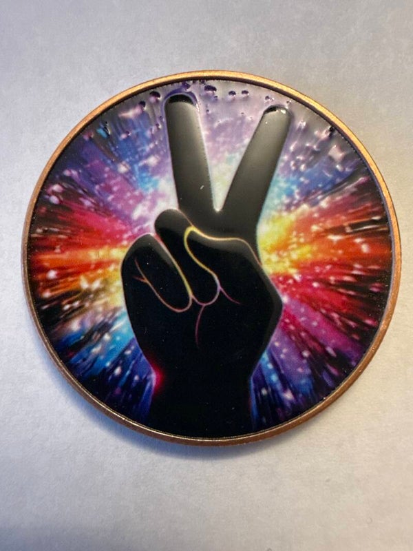 Cosmic Peace 1 oz Colorized Copper Round — .999 Fine Copper, Ltd 25,000