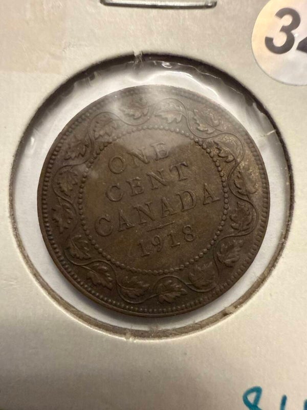 Canada 1918 Large Cent — George V, One Cent