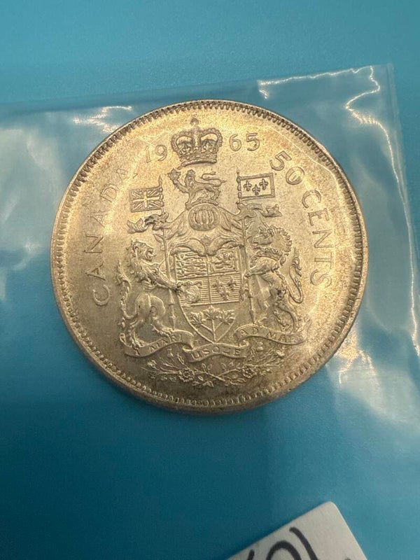Canada 1965 — 50 Cents, Elizabeth II, .800 Silver