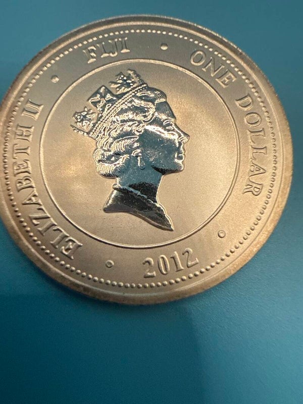 Fiji 2012 — Taku Turtle, $1, 1/2 oz .999 Fine Silver