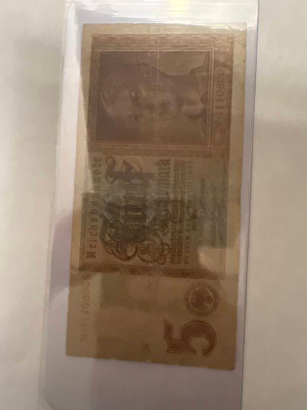Germany 1942 5 Reichsmark Banknote — Reichsbanknote, WWII Issue