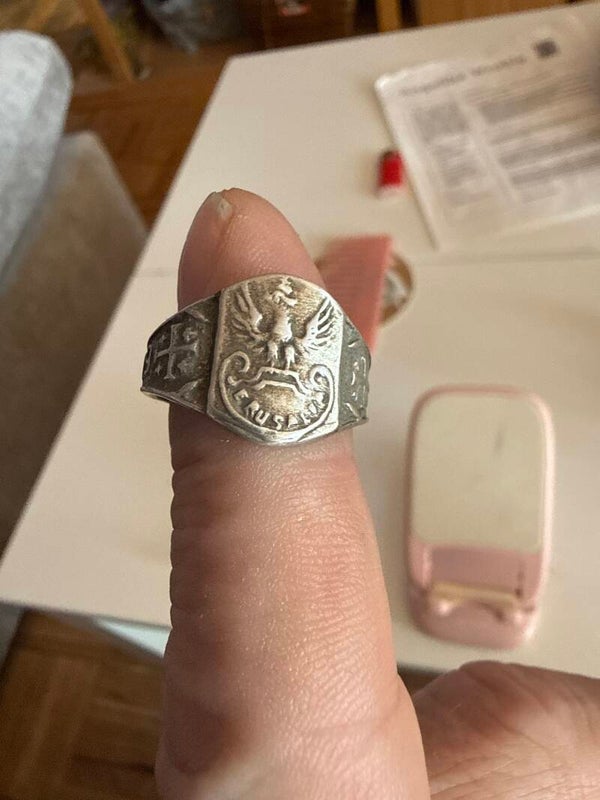 Poland WWII 1942 — Jerusalem Polish Eagle Silver Signet Ring