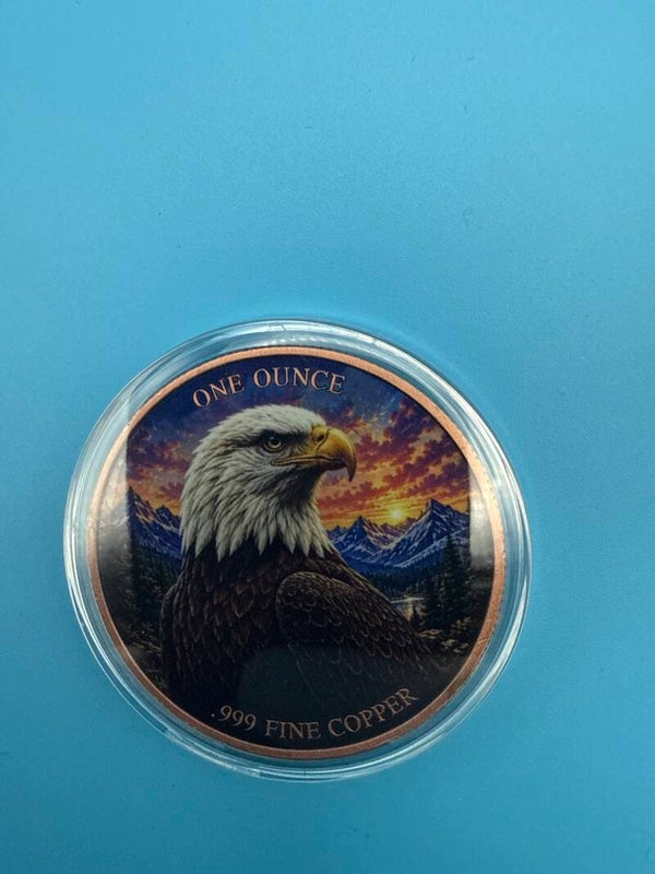 Bald Eagle 1 oz Copper Round — Colourized, North American Wildlife