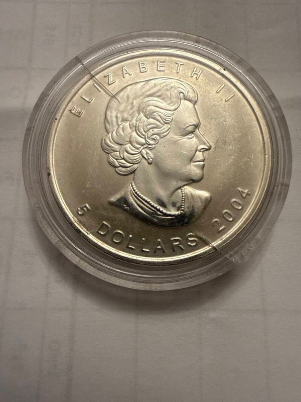 2004 Canada Silver Maple Leaf — Virgo Zodiac Privy, 1 oz .9999 Silver