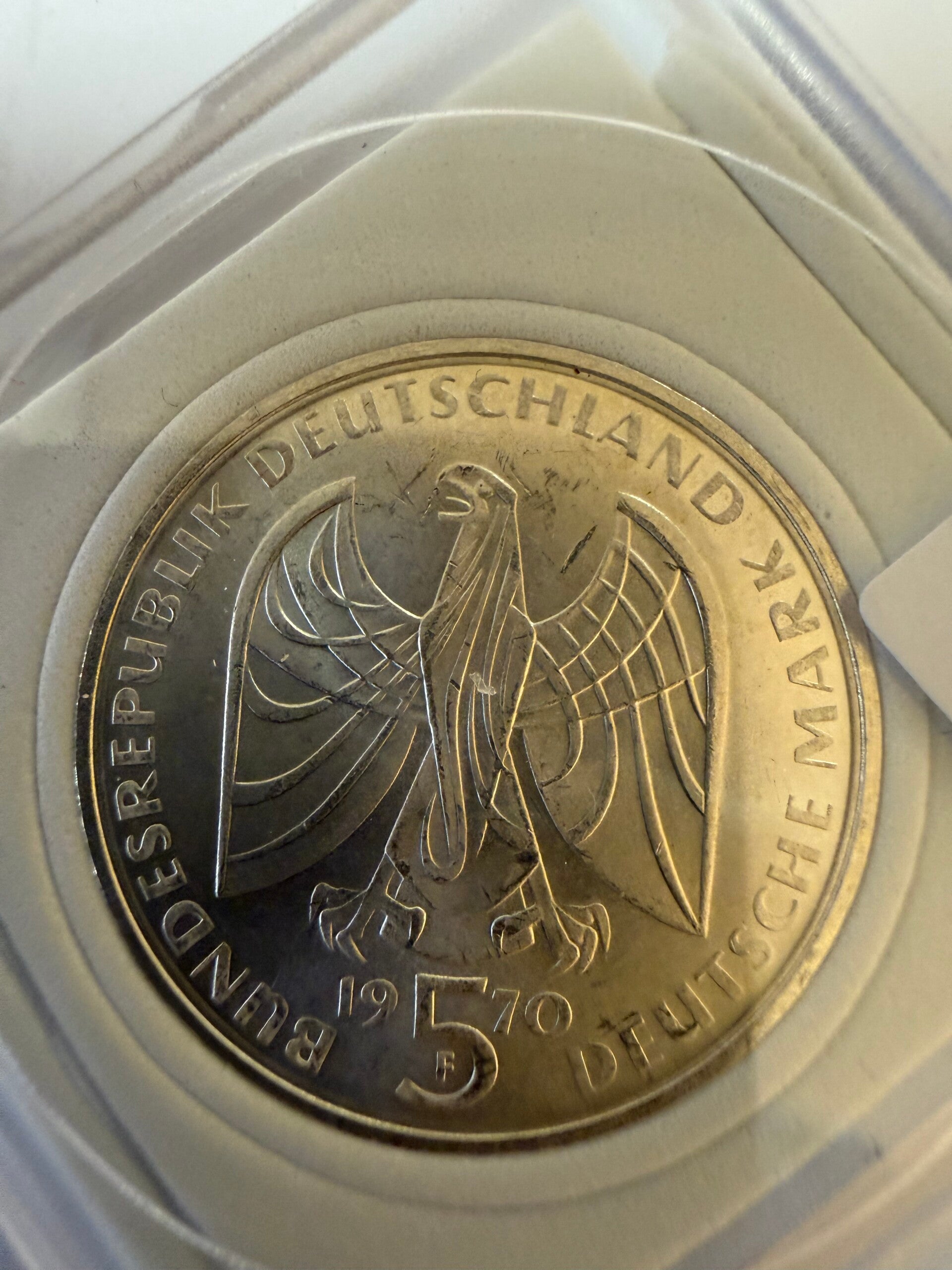 No 6 - Lot 4 Germany 5 Mark Silver 625 - Beethoven 1970 + Fontane + Pettenkofer + Gutenberg - $40 Each