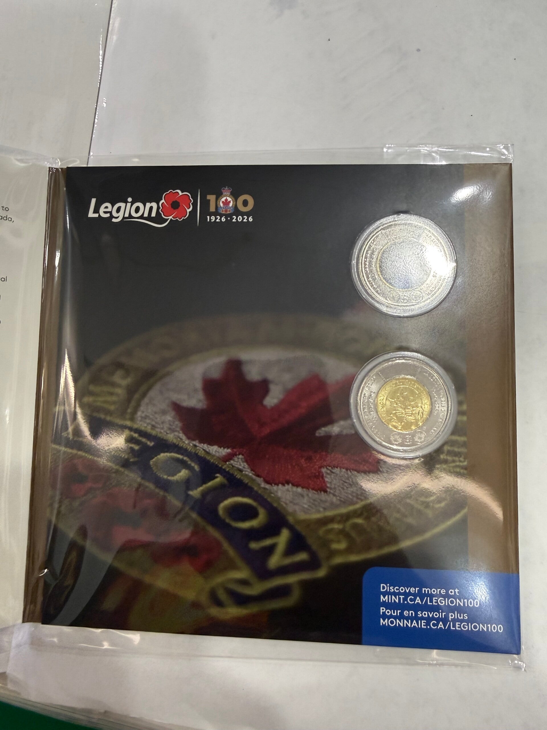 2026 Royal Canadian Legion 100th Anniversary $2 Keepsake Card — 2-Coin Set