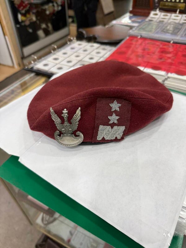Polish Airborne Maroon Beret — Galex 1997, with Eagle Badge