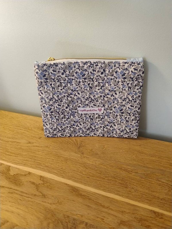 Pochette  ALINE Fleurette bleu