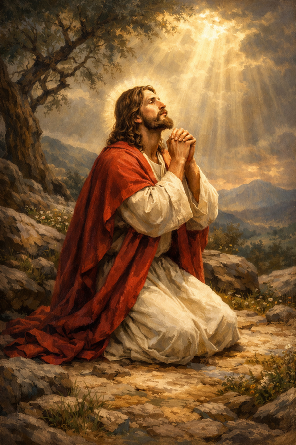 Jesus Kneeling in Prayer Digital Download