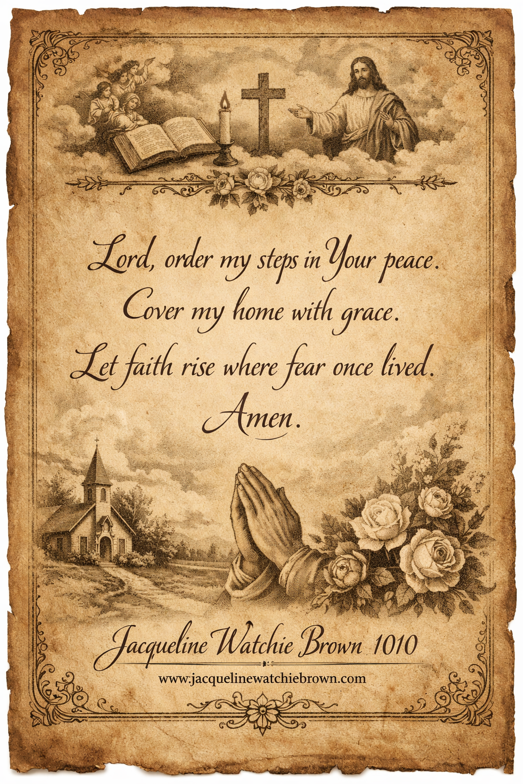 Vintage Prayer of Peace – Personalized Faith Art (Digital Download) Jacqueline Watchie Brown 1010