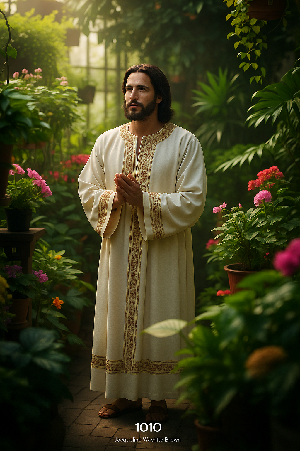 Sacred Garden Robe – Premium Inspirational Art Print 1010