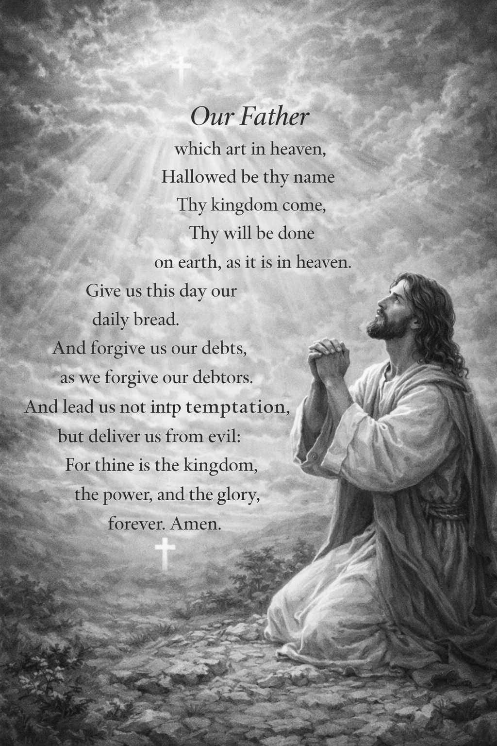 The Lord’s Prayer – Our Father in Heaven (KJV) | Digital Faith Art Download