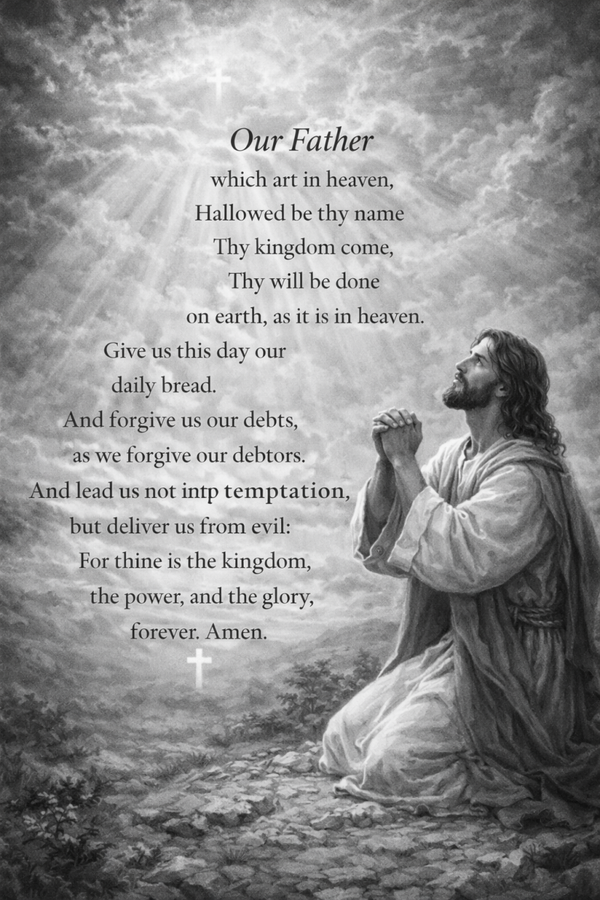 The Lord’s Prayer – Our Father in Heaven (KJV) | Digital Faith Art Download