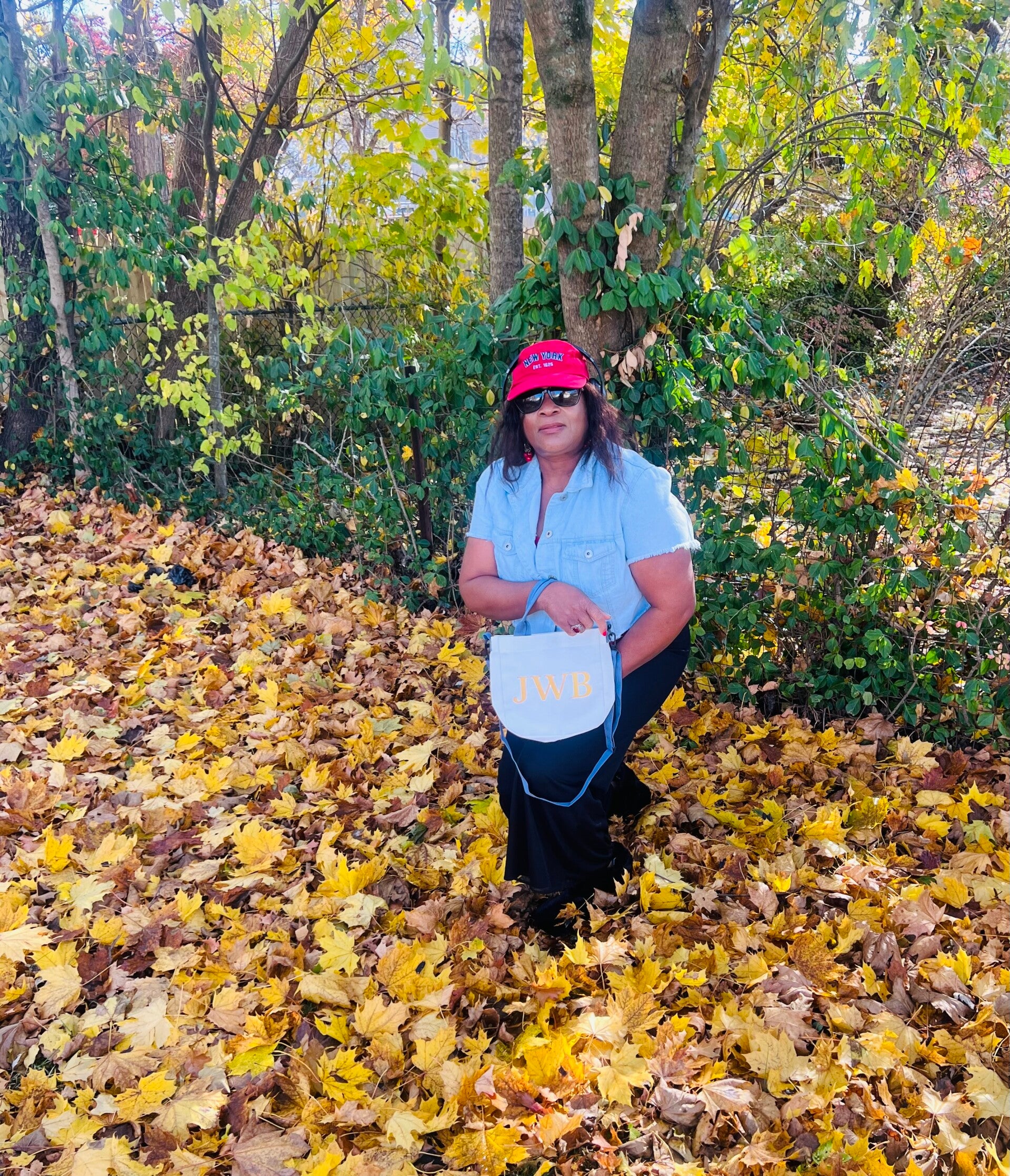 Jacqueline Watchie Brown JWB Signature Front Crossbody Bag – Personalized Golden Lettering