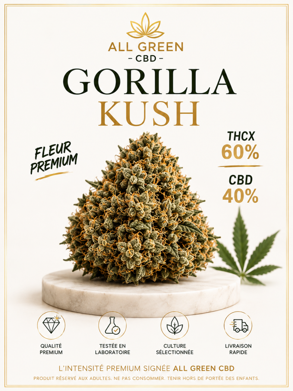 GORILLA KUSH FLEUR THCX 60% / CBD 40%