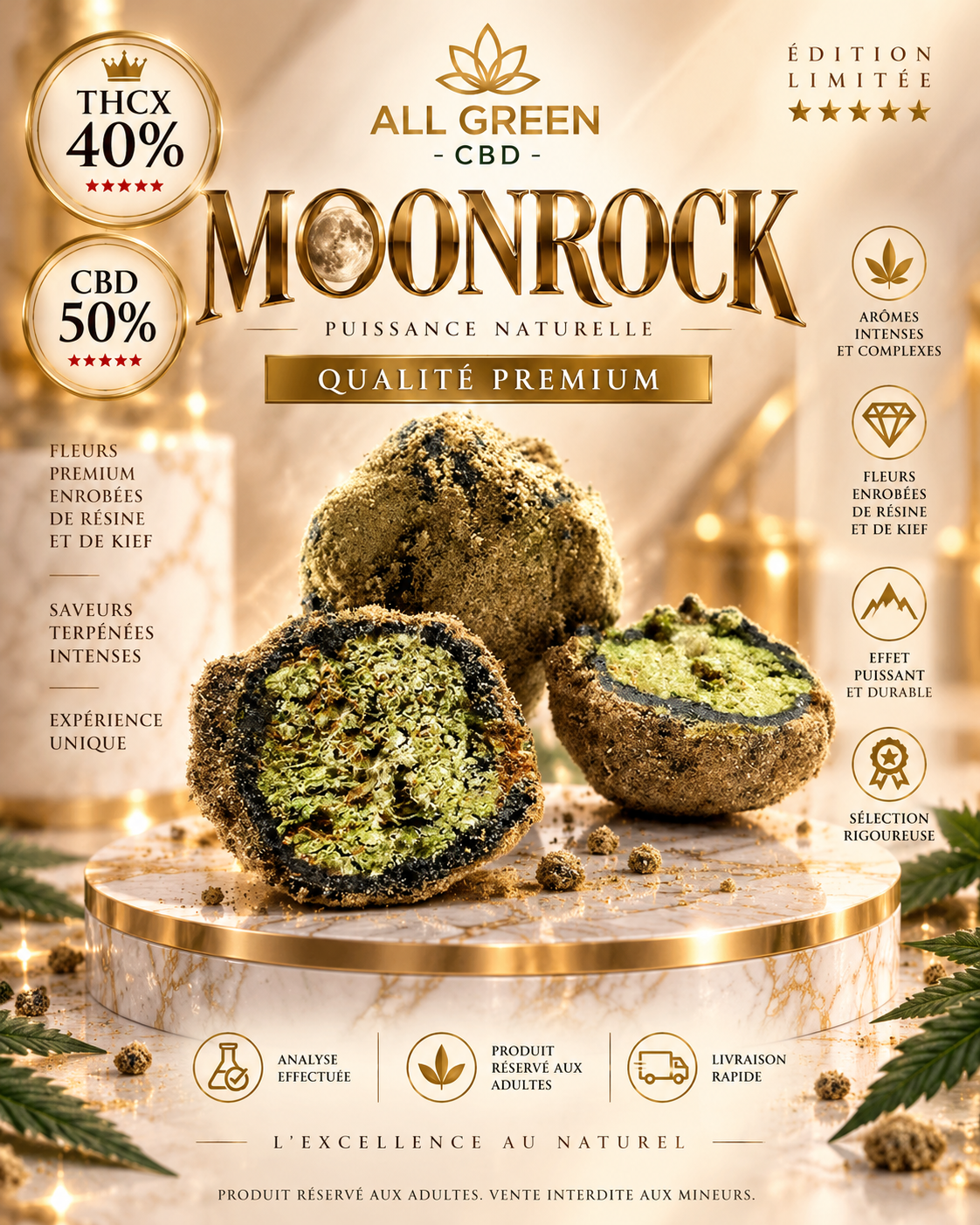 MOONROCK — THCX 40% • CBD 50%