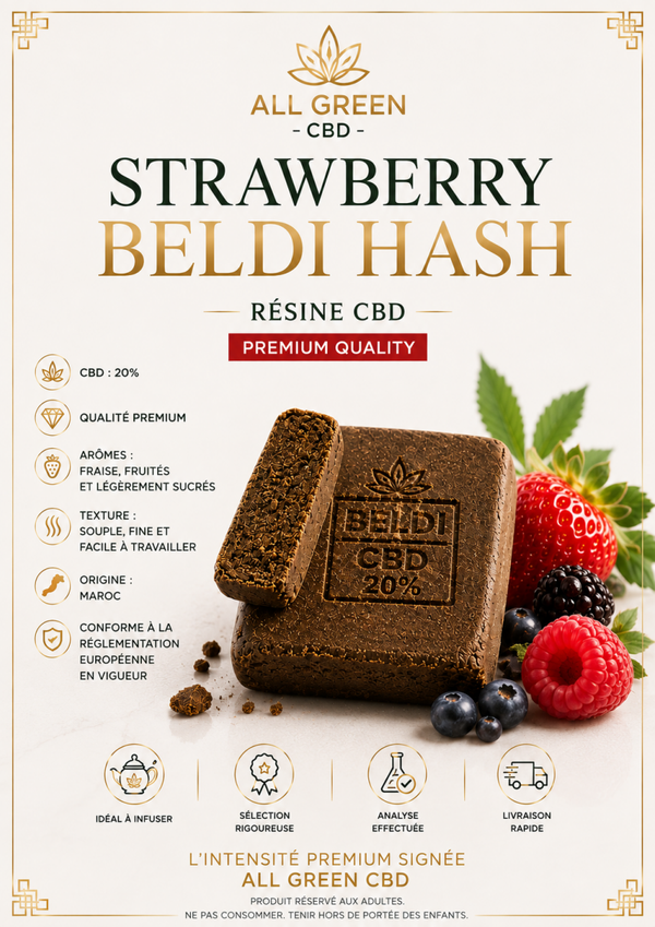 STRAWBERRY BELDI HASH CBD 20% QUALITÉ PREMIUM