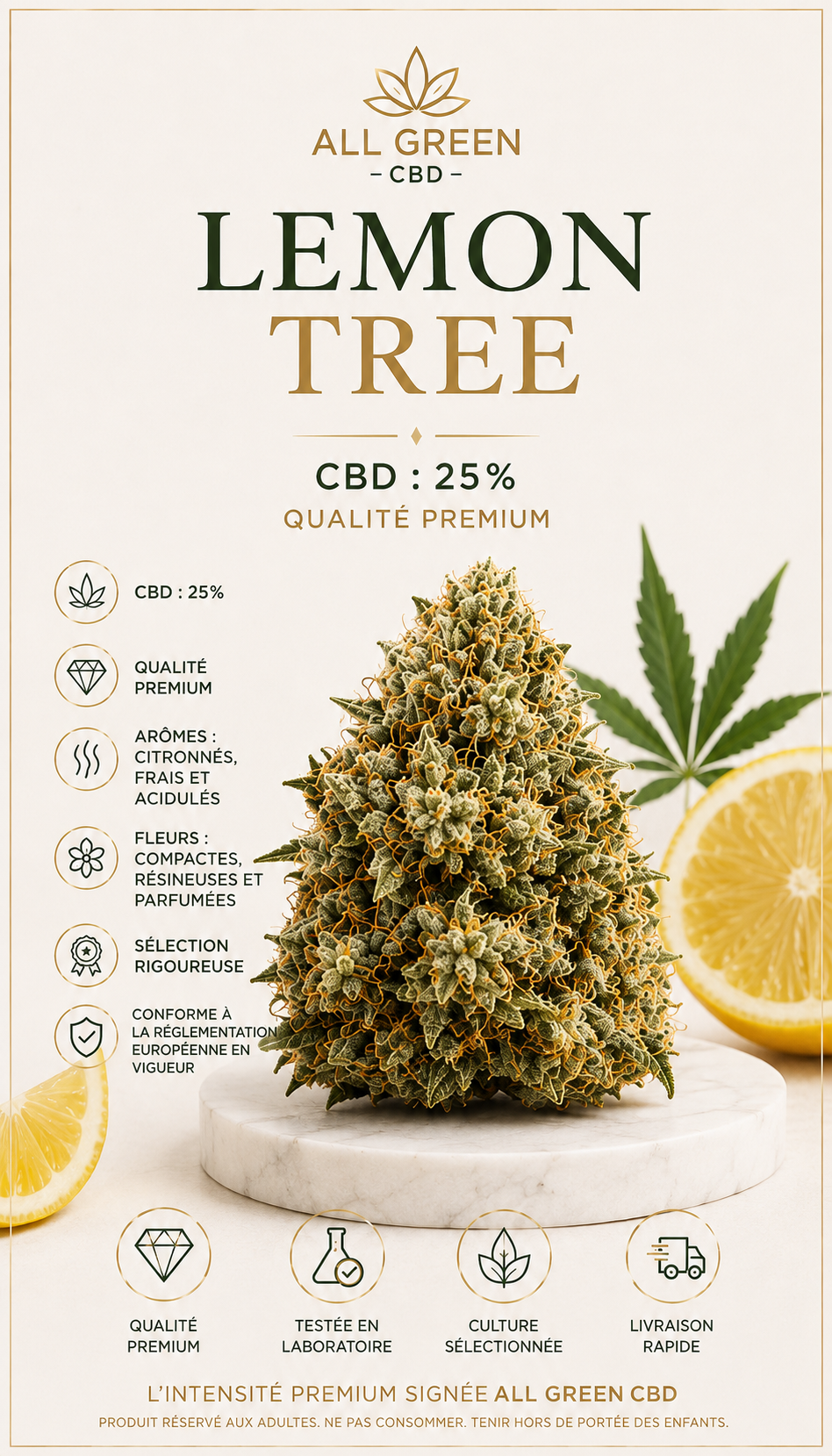 LEMON TREE CBD 25% QUALITÉ PREMIUM