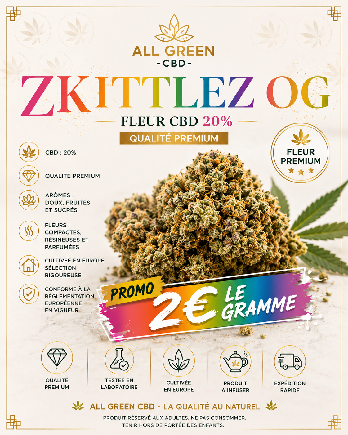 ZKITTLEZ OG FLEUR CBD 20%