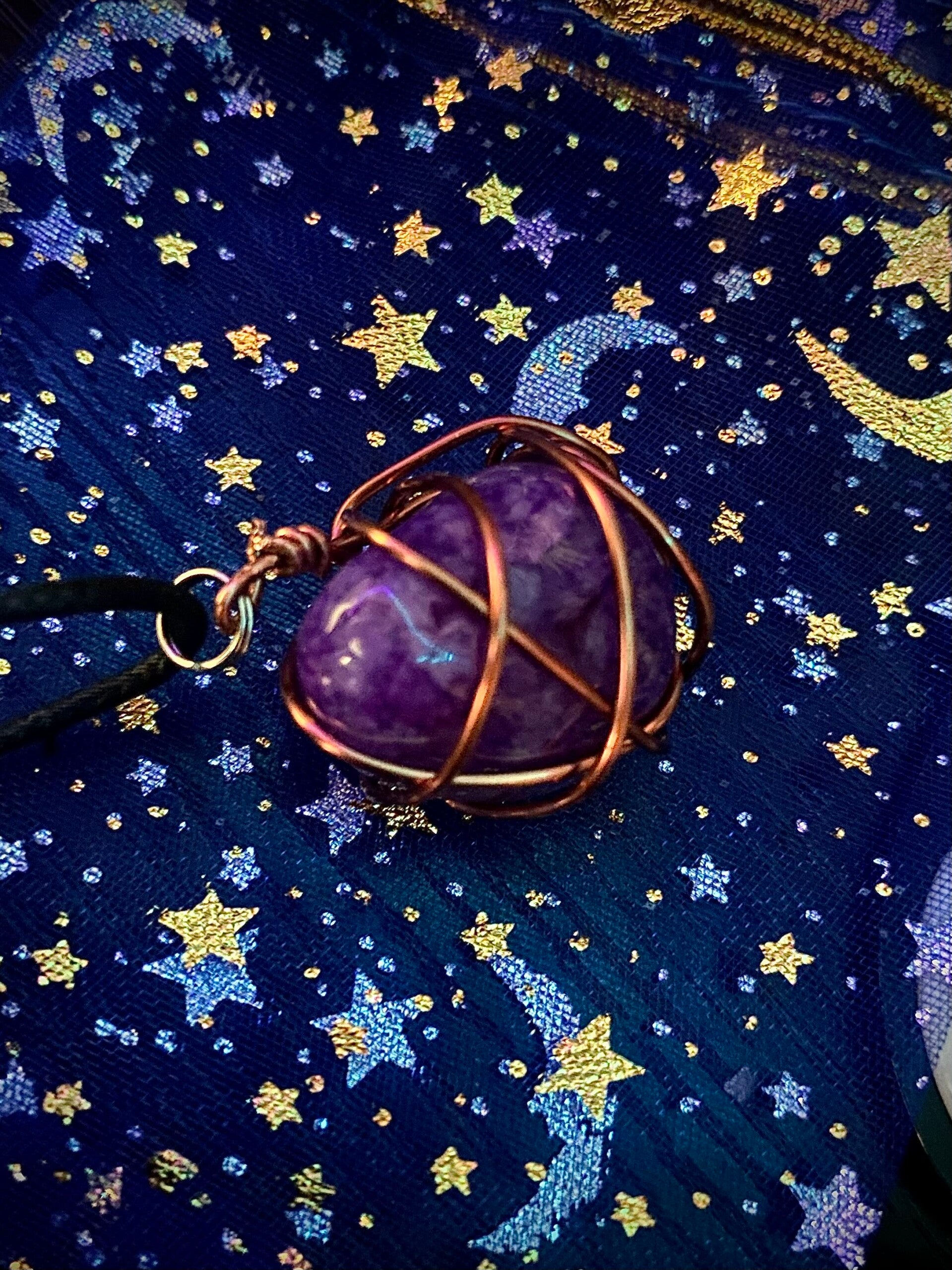 Amethyst Wire Wrapped Crystal Necklace