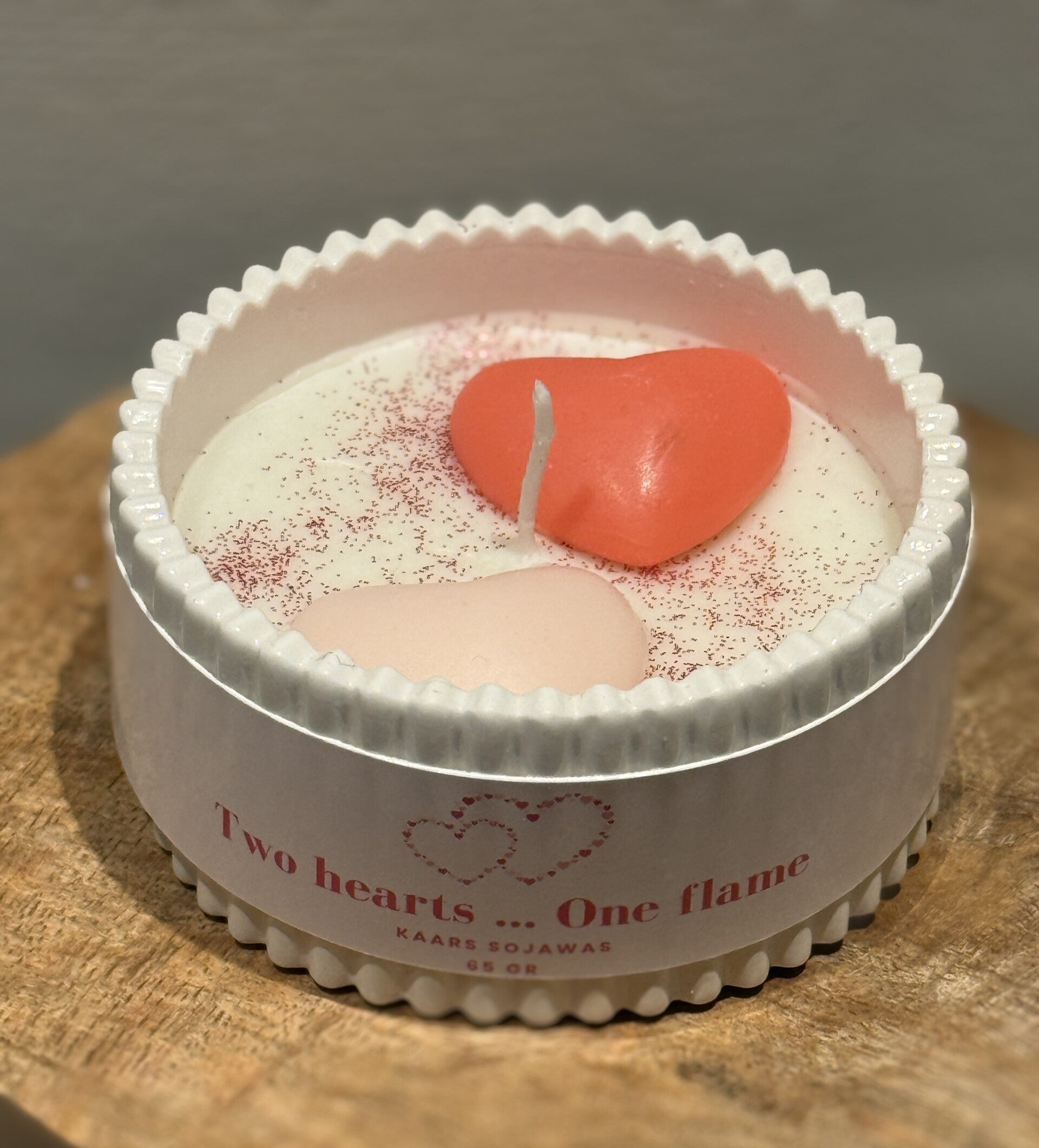 Kaars 'Two hearts One flame'