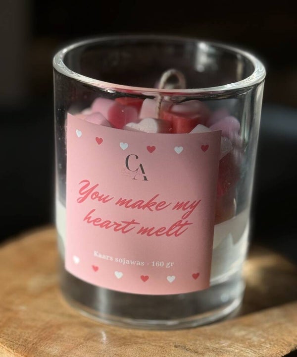 Kaars 'You make my heart melt'