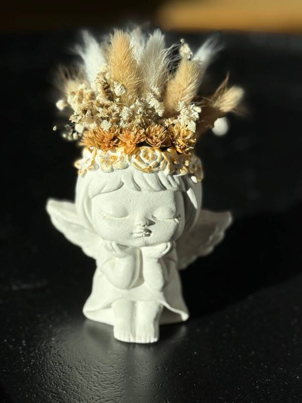 Decoratie Engel met of zonder droogbloemen