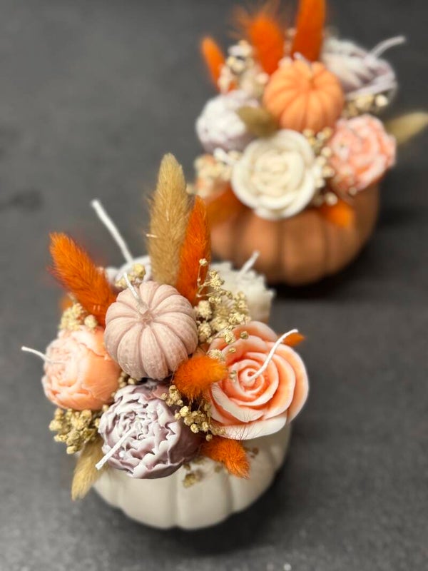 Herfstgloed – Kaarsenboeket