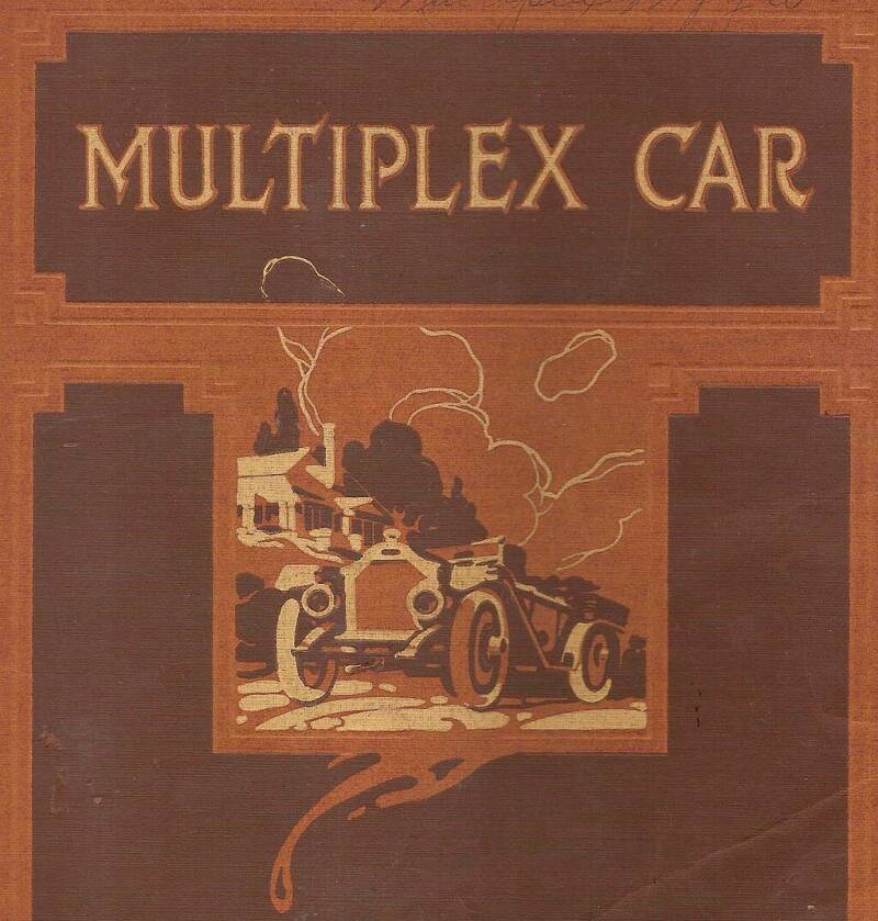Portada del folleto de automóviles Multiplex de 1912