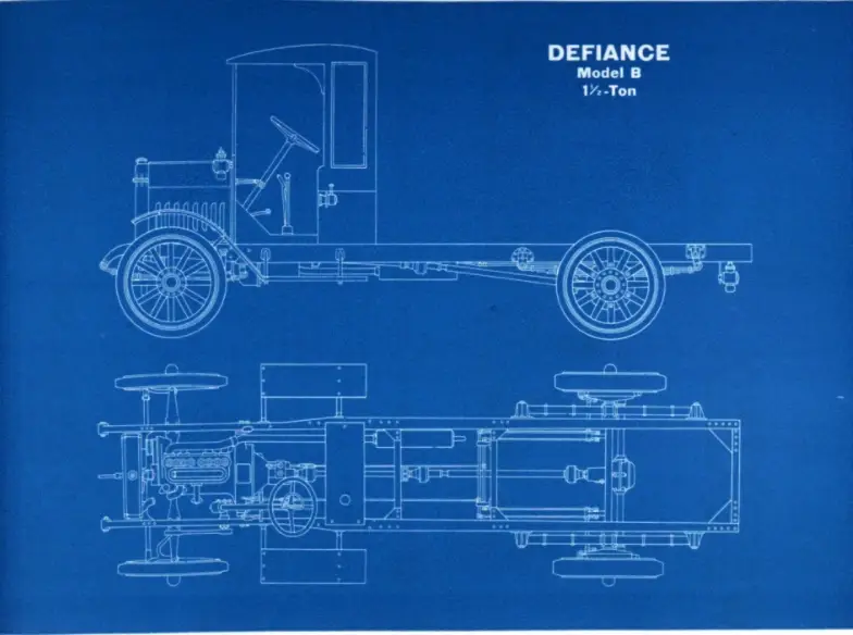 Defiance Model B 1½-ton Blueprint (ca. 1920)