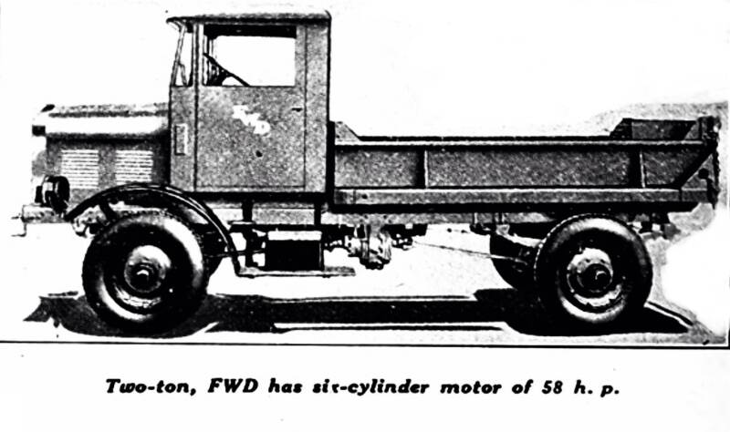 Modelo FWD H-6 (1929-1930) Motor de seis cilindros y 58 CV con una cilindrada de 4257 cc, un diámetro de 88,9 mm y una carrera de 114,3 mm