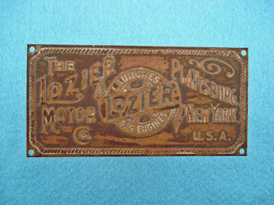 Placa de identificación  de Lozier (c1900-1905) 