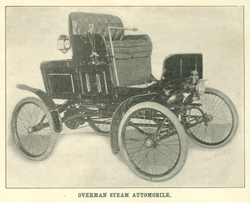La compañía Overman Automobile apareció en un artículo sobre vehículos de vapor en la revista Scientific American del 1 de marzo de 1902 , pág. 139. Estos artículos eran en realidad publicidad pagada en forma de noticias.