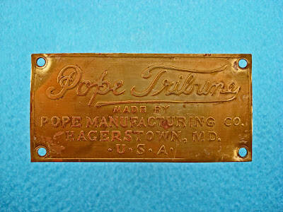 Placa de identificación del Pope-Tribune 1906