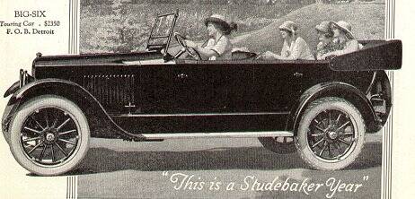 Studebaker Big Six Touring Car, del anuncio de una revista de 1920