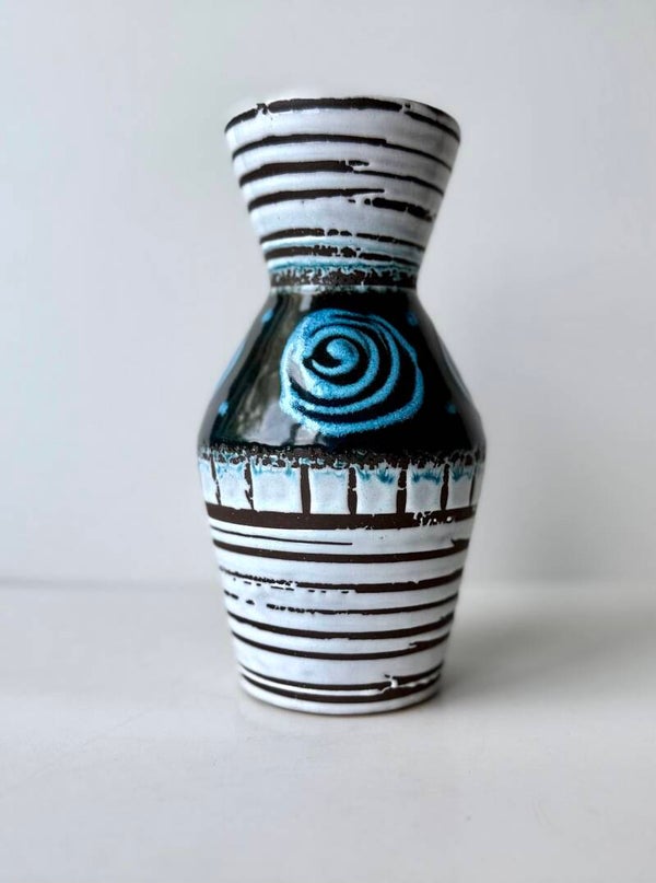 Strehla, Oost Duitsland - Vaas - Blauwe swirl