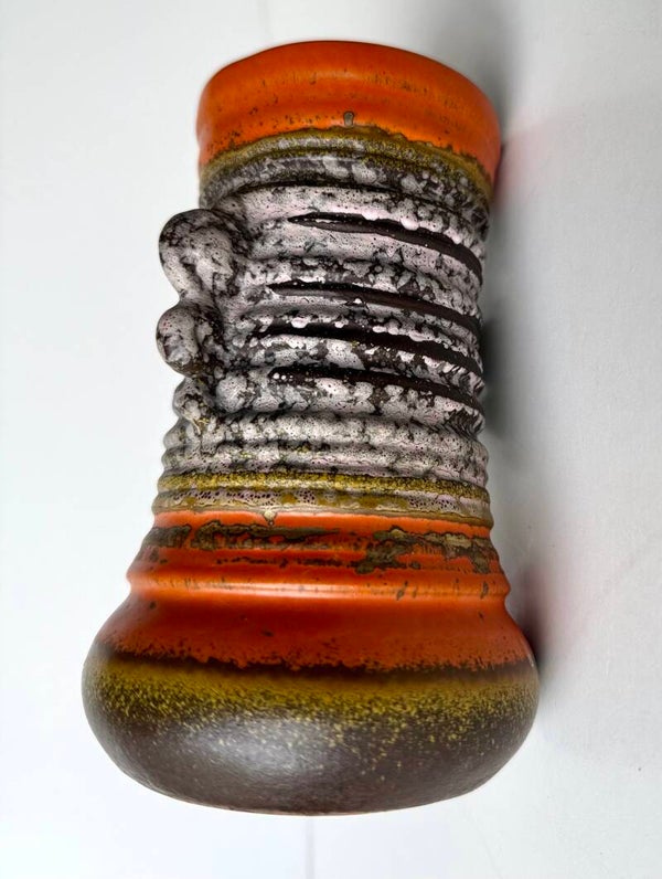 Strehla, Oost Duitsland - Ribbelvaas met oren - Oranje/Grijs