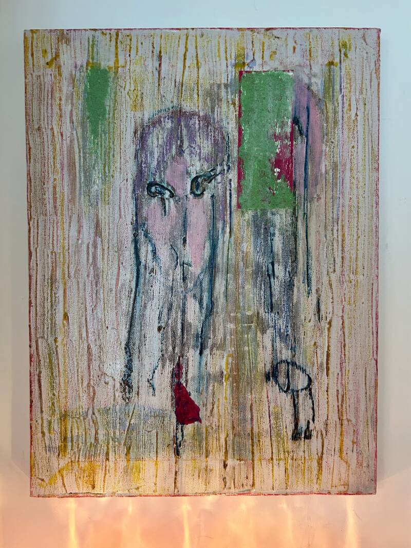 Meisje met roze jurkje 30*40