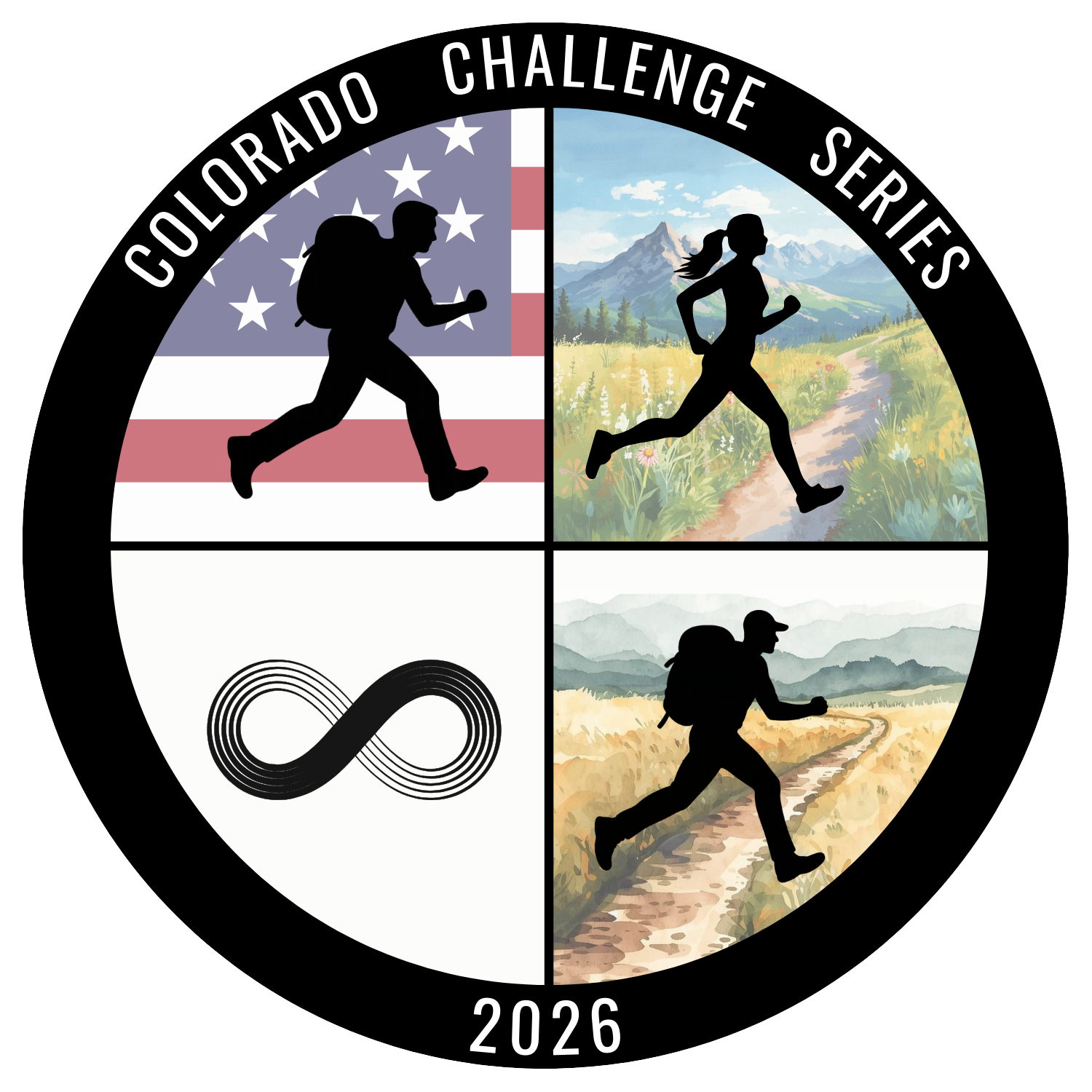 Colorado Challenge Series Medal for 2026, a fitness event similar to the veracity of Tough Mudder, a Marathon, 5K, 10K located within Colorful Colorado. Events include the Memorial Day Ruck March , Rita Race, Infinity Run and Bataan Death March CO